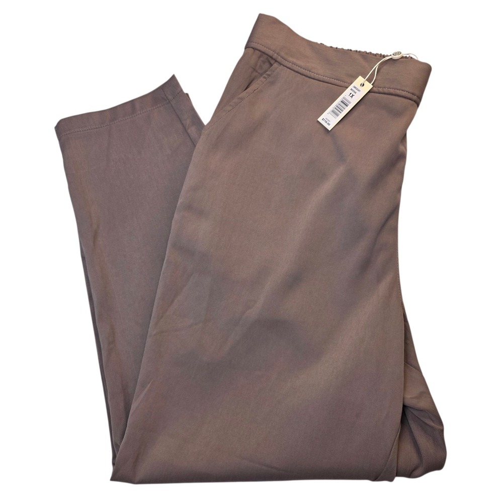 Max Studio Straight-Leg Knit Pants in Taupe Brown